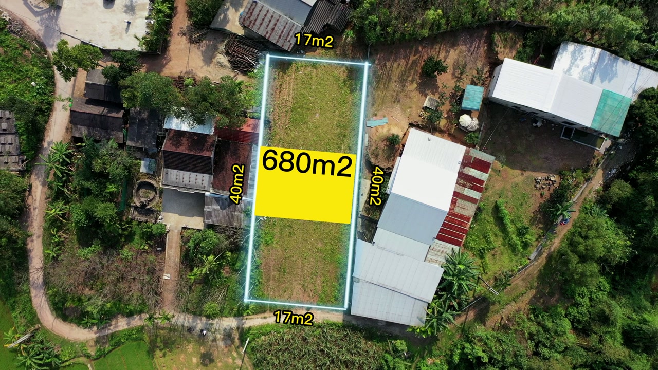 Sơ đồ lô đất 680m² mặt tiền 17m